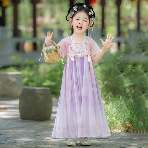 汉服女童夏薄款2026新款古风连衣裙夏季超仙儿童古装国风公主裙