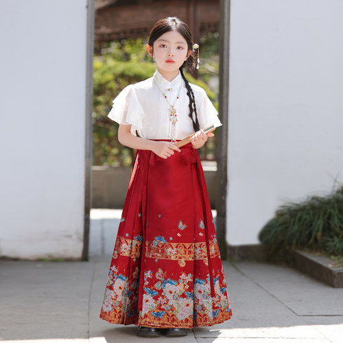 女童汉服马面裙套装夏季新款