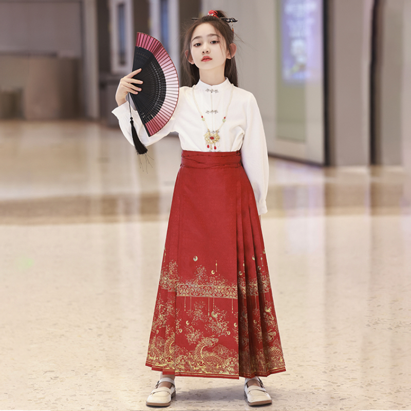长袖秋冬女童中国风汉服马面裙