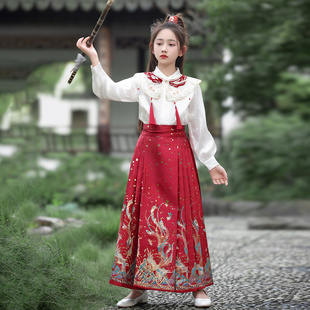 汉服女童2026新款秋冬儿童马面裙套装新中式古风日常可穿国风女孩