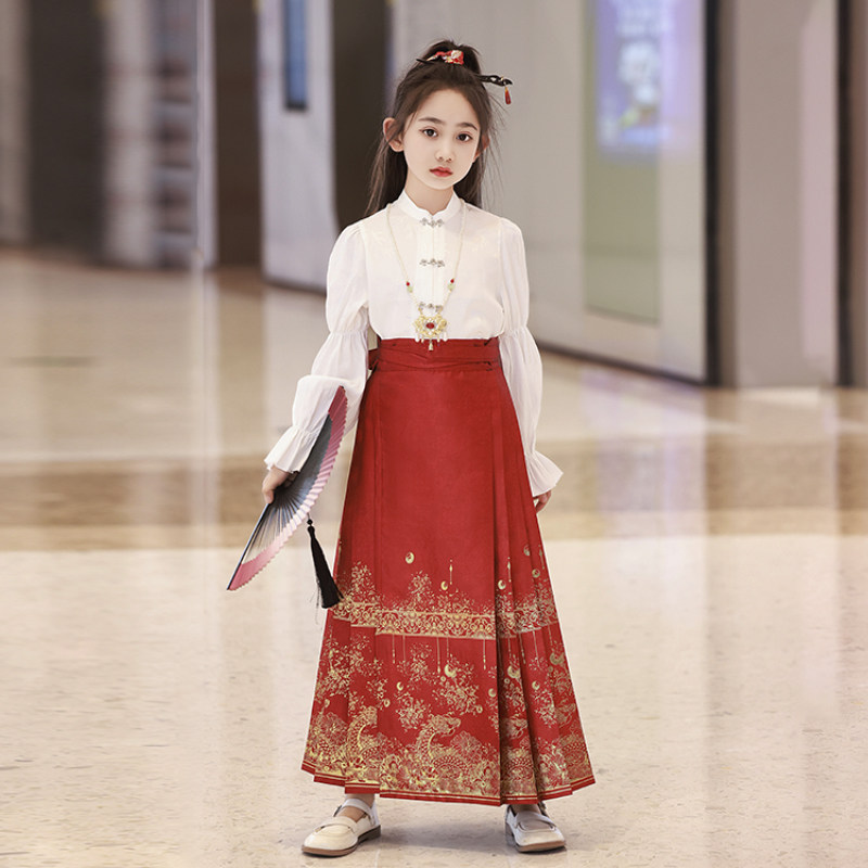 儿童汉服马面裙套装中国风古装