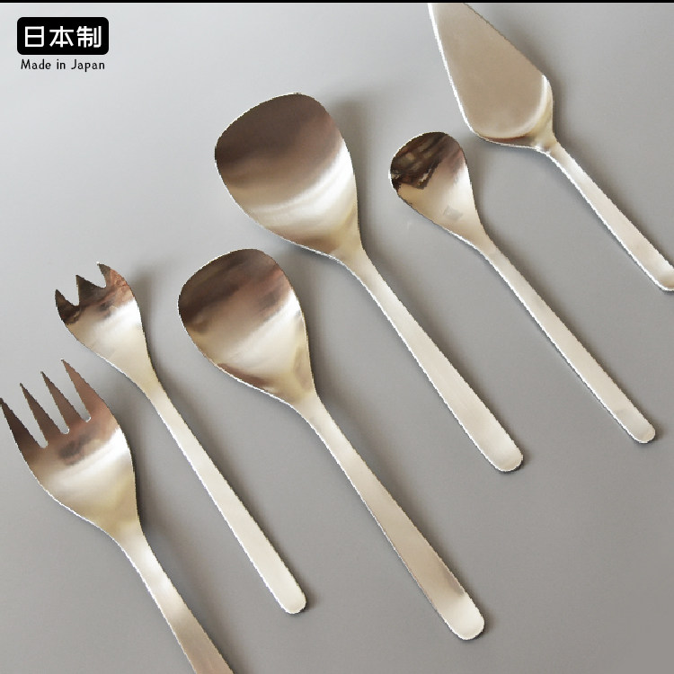 日本进口柳宗理不锈钢餐具大号公勺酱汤勺家用汤匙长柄叉子蛋糕铲
