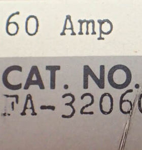 FA-32060 SQUARE D FA-32060 60 A MOULDED CASE CIRCUT BREAKER