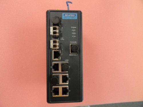 研华EKI-2748CI工业以太网交换机6Gx + 2管理型交换机，宽温。