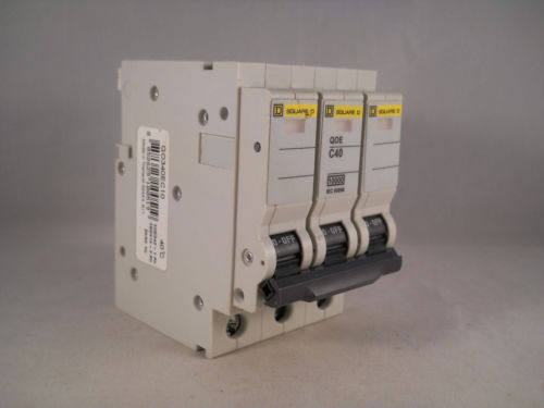 QO340EC10 Square D QOE MCB 40 Amp Triple Pole 3 Phase Type C