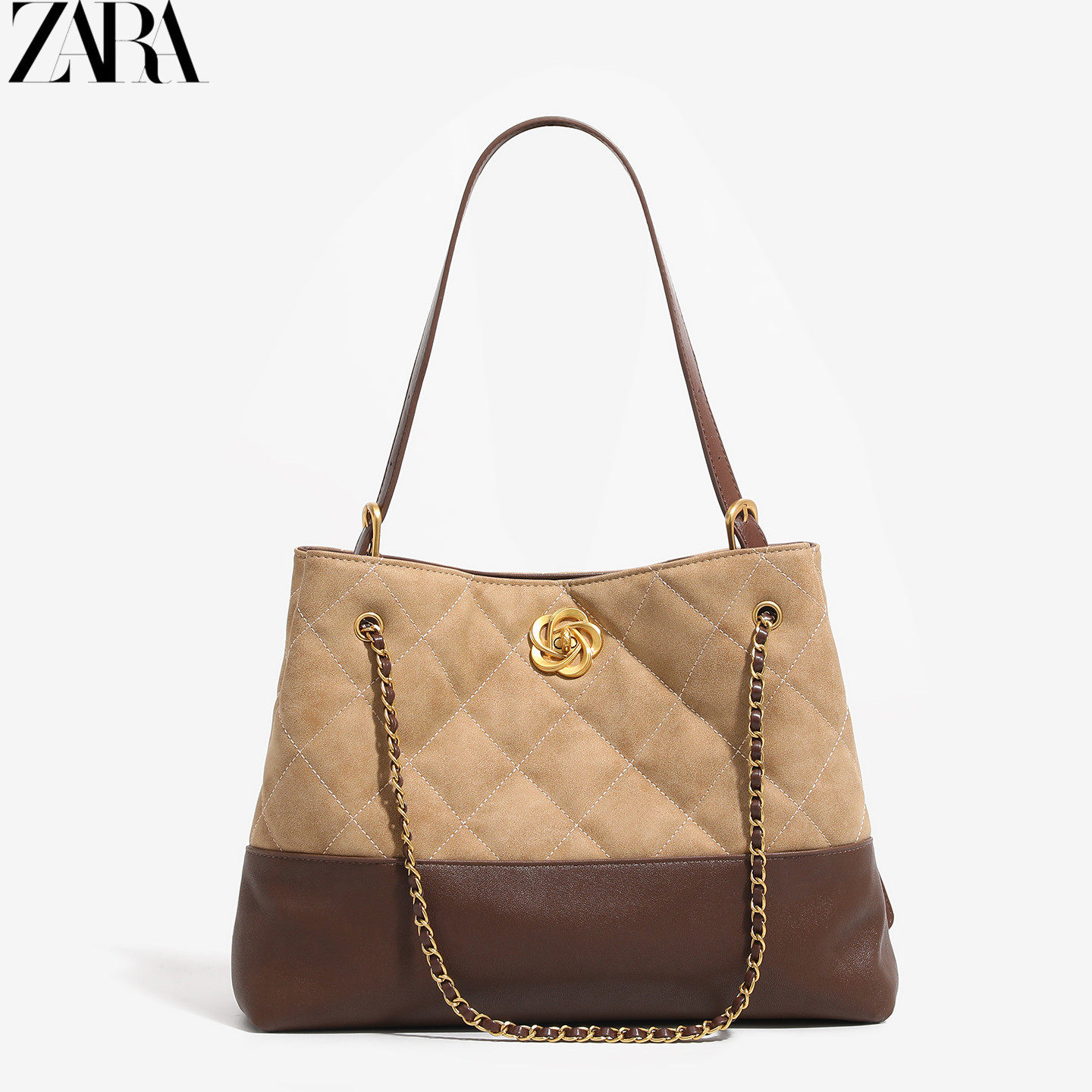 时尚磨砂鹿皮绒小香风托特包