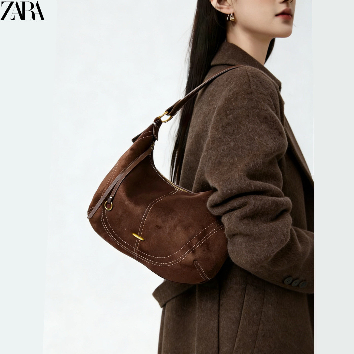 复古磨砂皮马鞍包包女