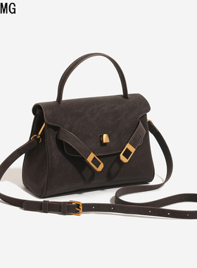 2025新款时尚百搭单肩包邮差包高级感复古手提包斜挎包凯莉包女