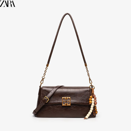 小众百搭链条腋下包包女2025新款时尚复古链条单肩斜跨包真皮女包