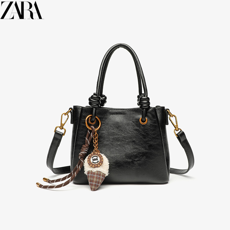 时尚小众高级感水桶包真皮女包