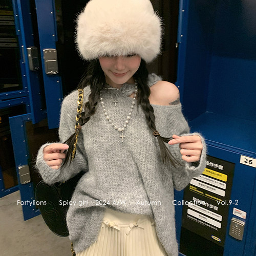 fortylions韩妹天菜慵懒感大毛衣