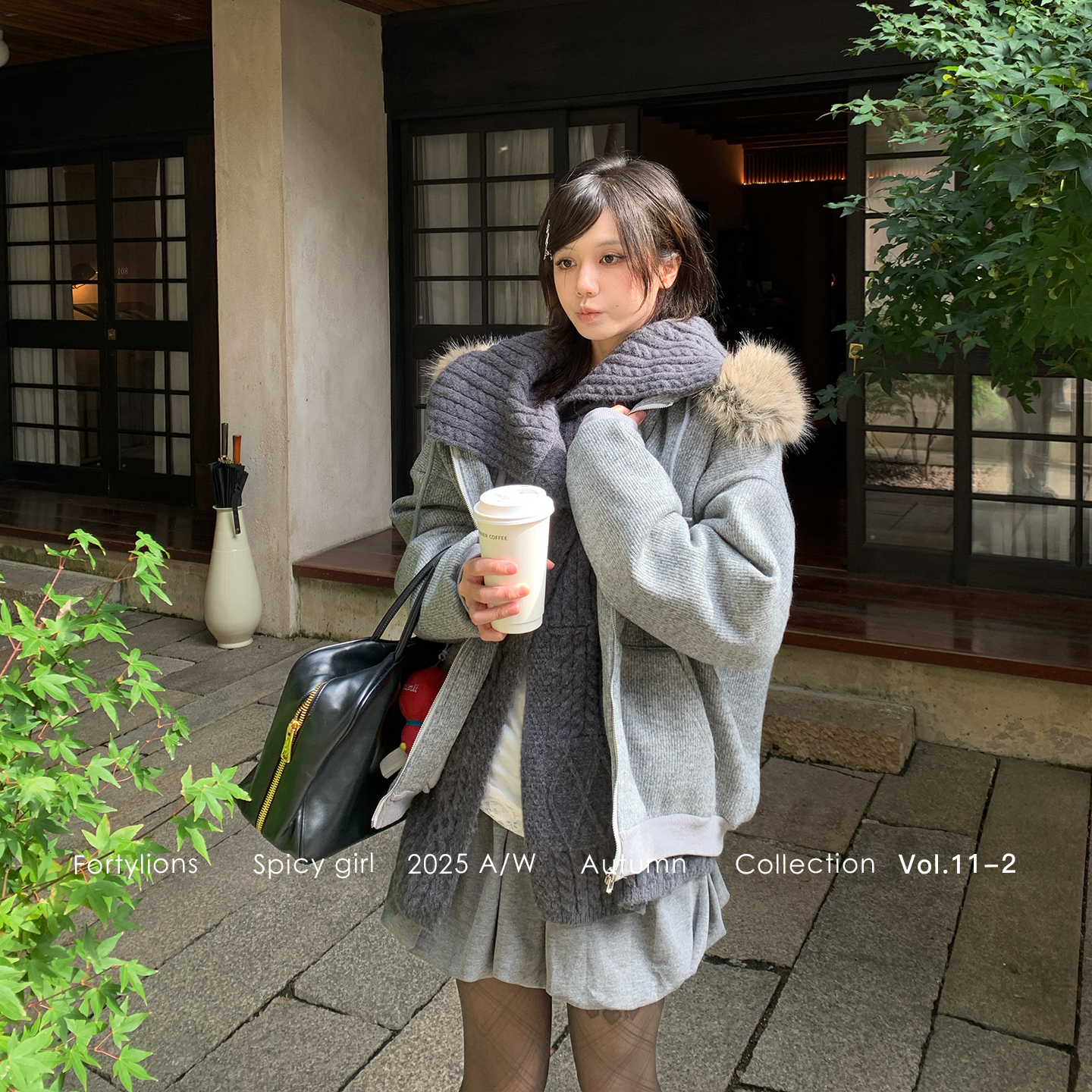 周末日记连帽毛领卫衣