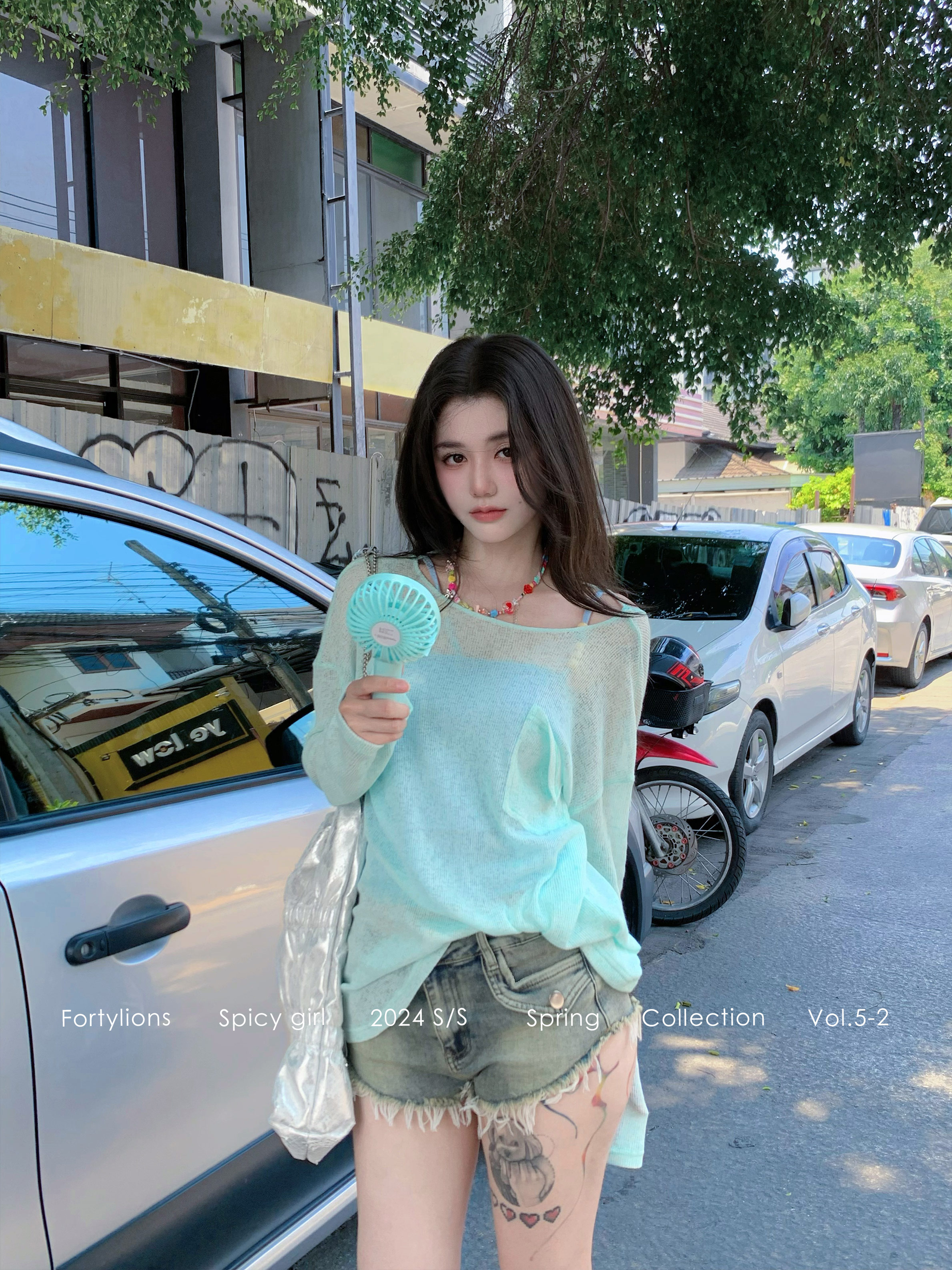 高腰fortylionsfort牛仔短裤