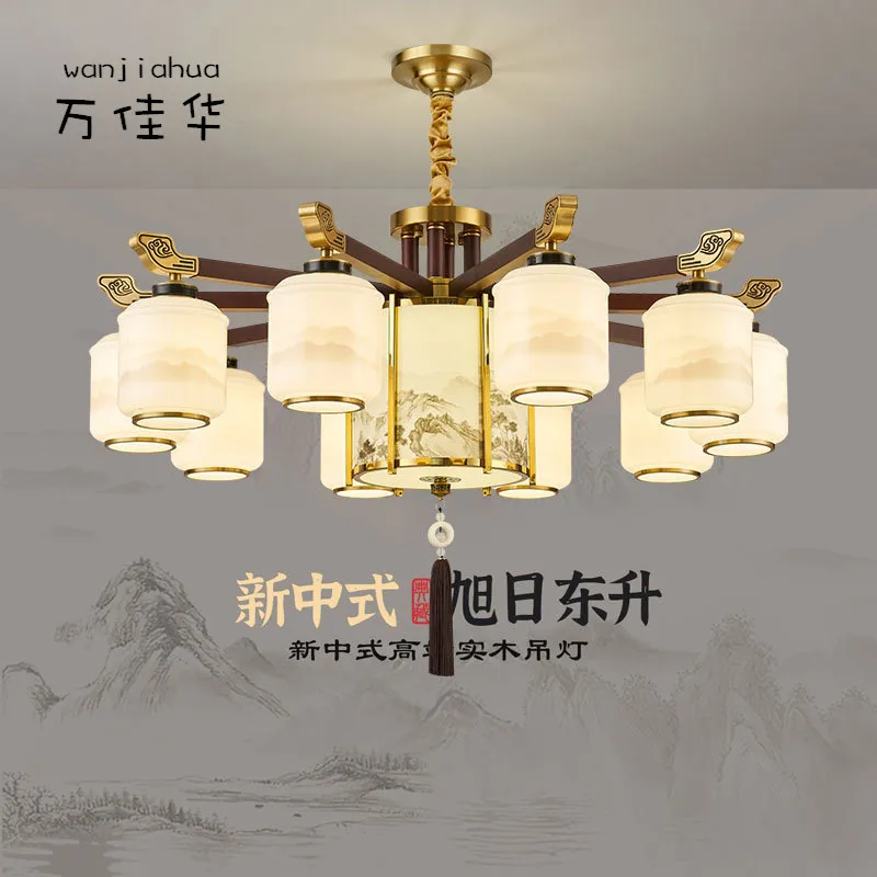 新中式吊灯中国风禅意餐厅灯别墅茶室书房灯复古卧室书房吊灯,家装灯饰光源,智能吊灯,淘宝优惠券,粉丝福利购,淘宝优惠卷