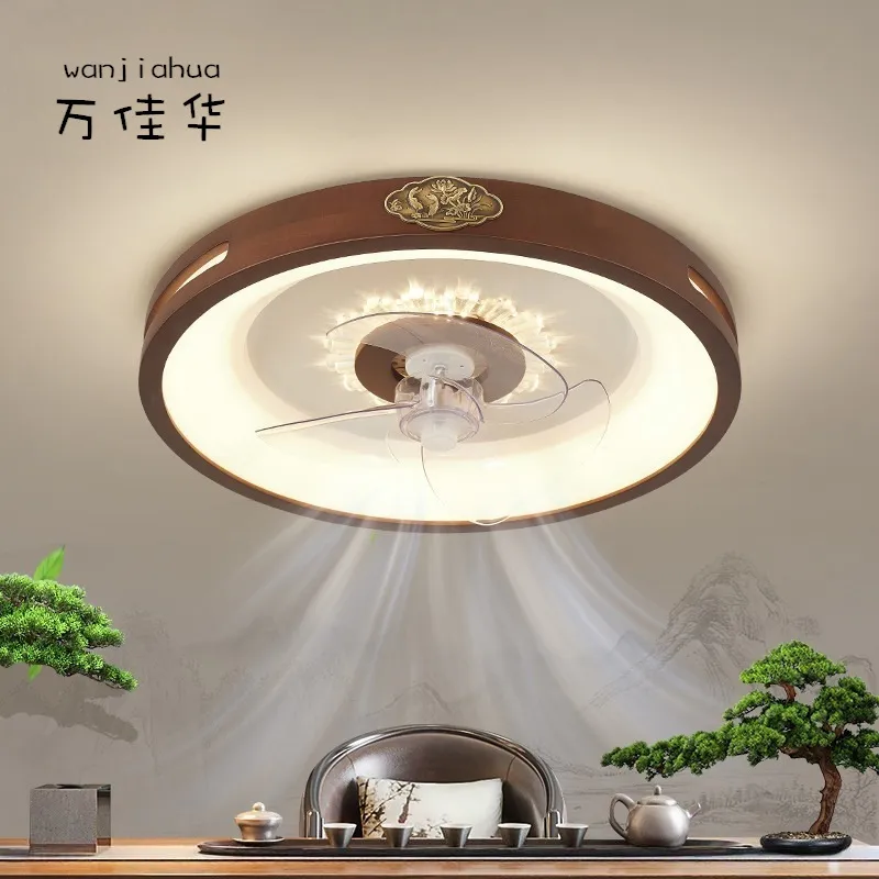 新中式吸顶风扇灯2025新款中古风电扇灯简约实木客厅餐厅卧室灯具,家装灯饰光源,风扇灯,淘宝优惠券,粉丝福利购,淘宝优惠卷