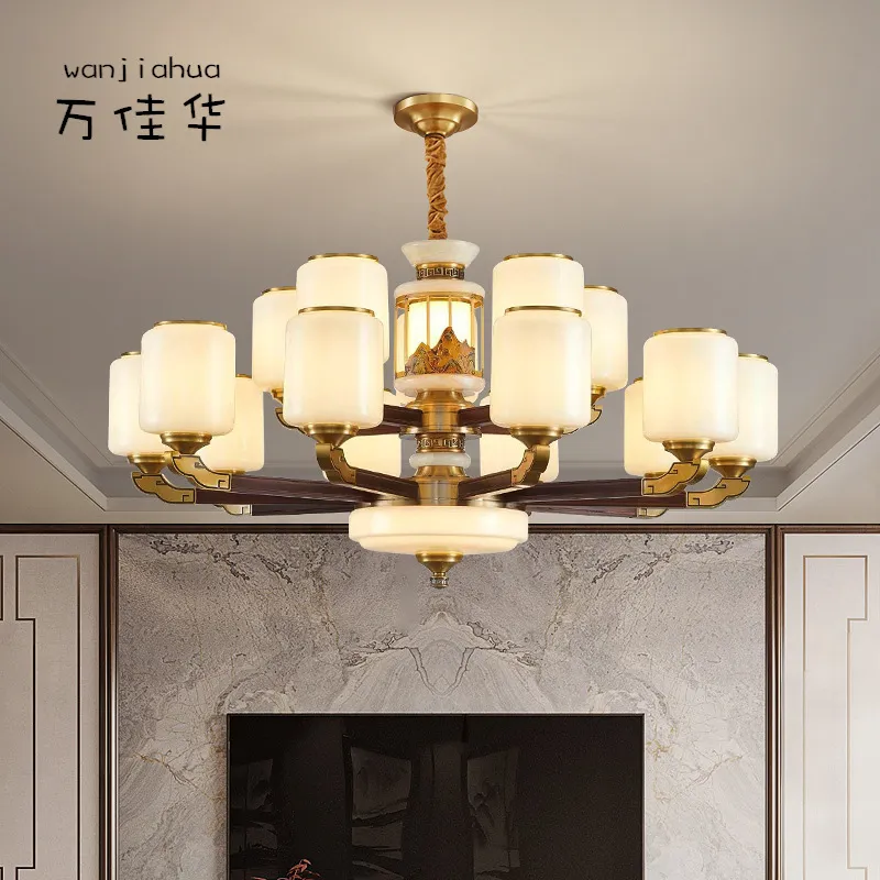 新中式全铜红木吊灯2024年中国风客厅餐厅卧室别墅复式楼灯具,家装灯饰光源,智能吊灯,淘宝优惠券,粉丝福利购,淘宝优惠卷