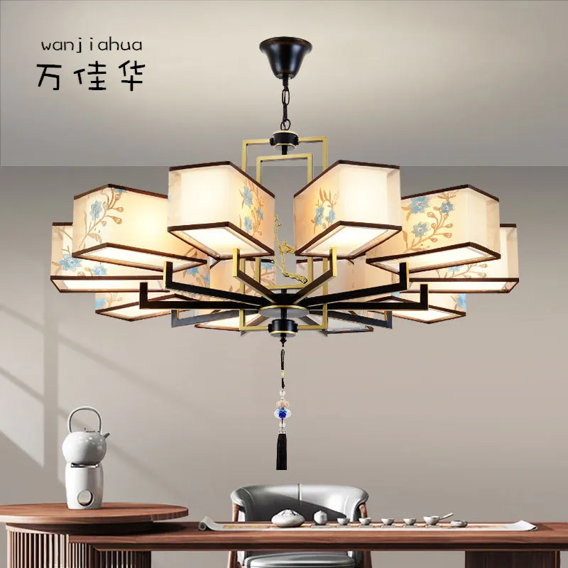 新中式吊灯中国风客厅餐厅卧室简约现代大气创意个性装饰铁艺灯具,家装灯饰光源,智能吊灯,淘宝优惠券,粉丝福利购,淘宝优惠卷