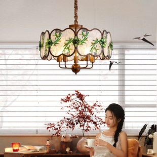 客厅吊灯宋式美学高端珐琅彩中国风复古设计师卧室餐厅新中式