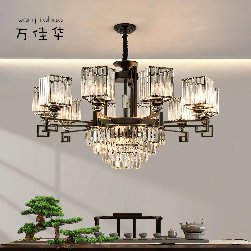 新中式轻奢吊灯水晶客厅灯简约大气餐厅会所卧室灯饰中国风灯具,家装灯饰光源,智能吊灯,淘宝优惠券,粉丝福利购,淘宝优惠卷