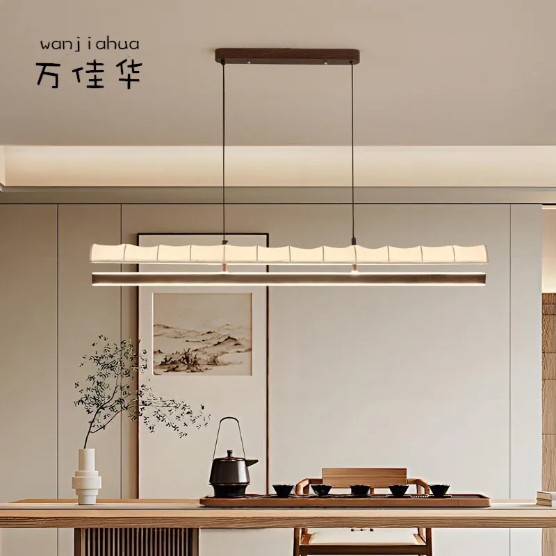 宋式美学餐厅吊灯新中式简约创意个性吧台灯禅意茶室一字长条灯具,家装灯饰光源,智能吊灯,淘宝优惠券,粉丝福利购,淘宝优惠卷