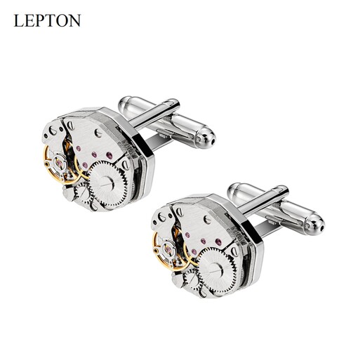 轻奢袖扣菱形机械机芯袖扣商务经典男士法式衬衫袖口扣 Cufflinks