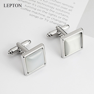 包邮法式袖扣白色猫眼石袖扣男士衬衫袖口钉商务礼品cufflinks