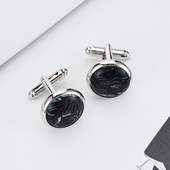 扣花纹轻奢婚礼袖 新品 扣商务送礼盒 时尚 珐琅袖 迷彩黑高端袖 扣男士