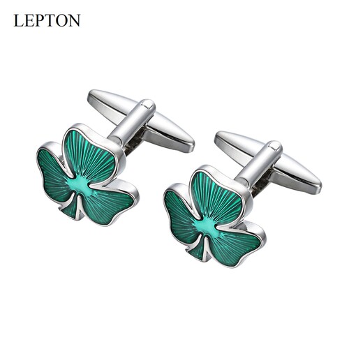 轻奢袖扣幸福三叶草袖扣男士法式衬衫袖口扣生日礼物 Cufflinks