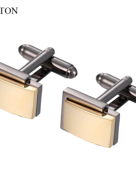 包邮法式袖扣简约男士双色金属商务袖扣衬衫袖口袖钉 Cufflinks