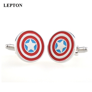 时尚 扣男士 趣味美国队长袖 扣钢铁侠袖 商务礼物 法式 口钉衬衫 袖