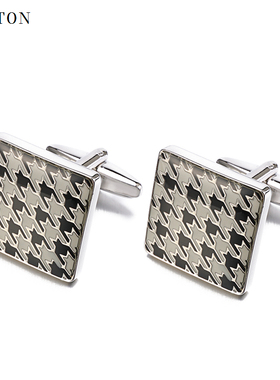 时尚千鸟格珐琅袖钉男士正装袖扣轻奢生日伴手礼物 Cufflinks