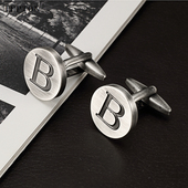 字母袖 袖 法式 婚庆古银A 扣男士 经典 包邮 扣男衬衫 Z可选生日礼物