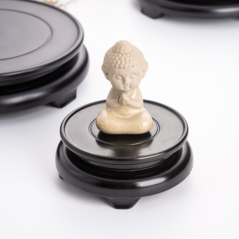 石头文玩核桃花盆木托盘底座