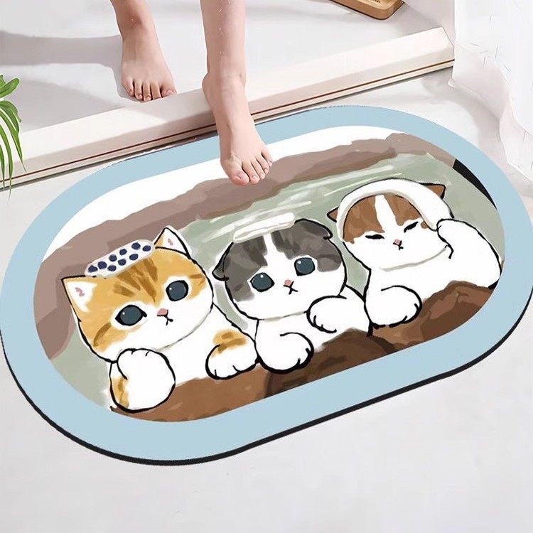 可爱小猫浴室卫生间门口易打理防滑脚垫家用玄关入户耐脏耐磨门垫,居家布艺,家用脚垫,淘宝优惠券,粉丝福利购,淘宝优惠卷
