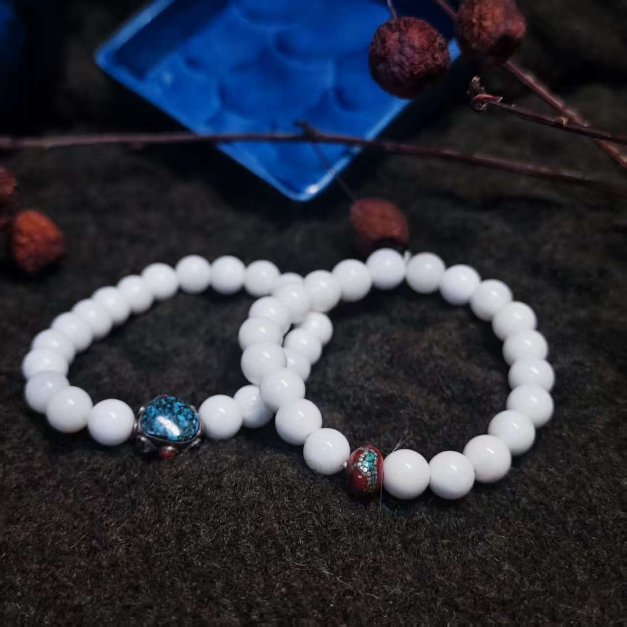 天然白色有机手串精致气质