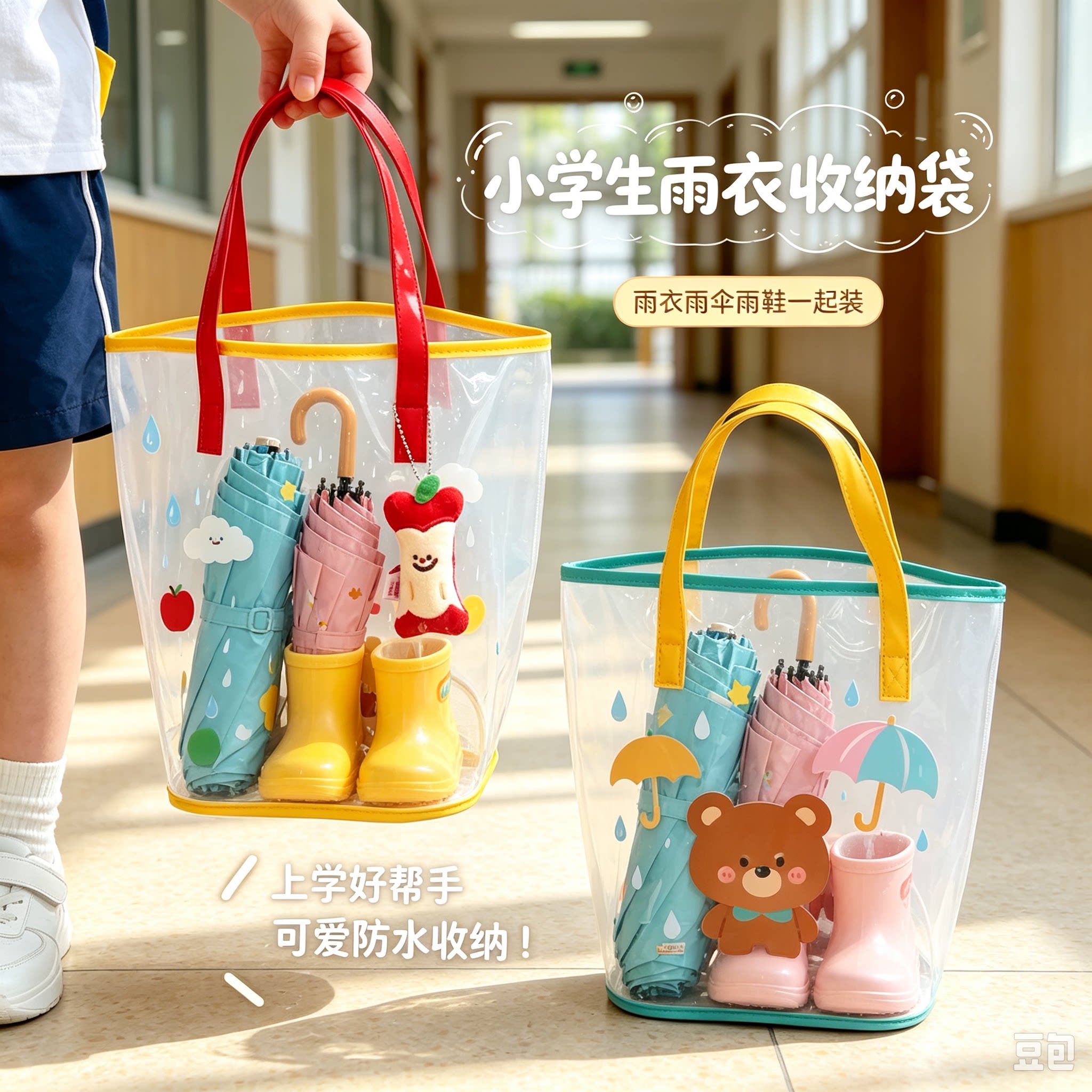 小学生雨衣收纳袋儿童装雨靴专用