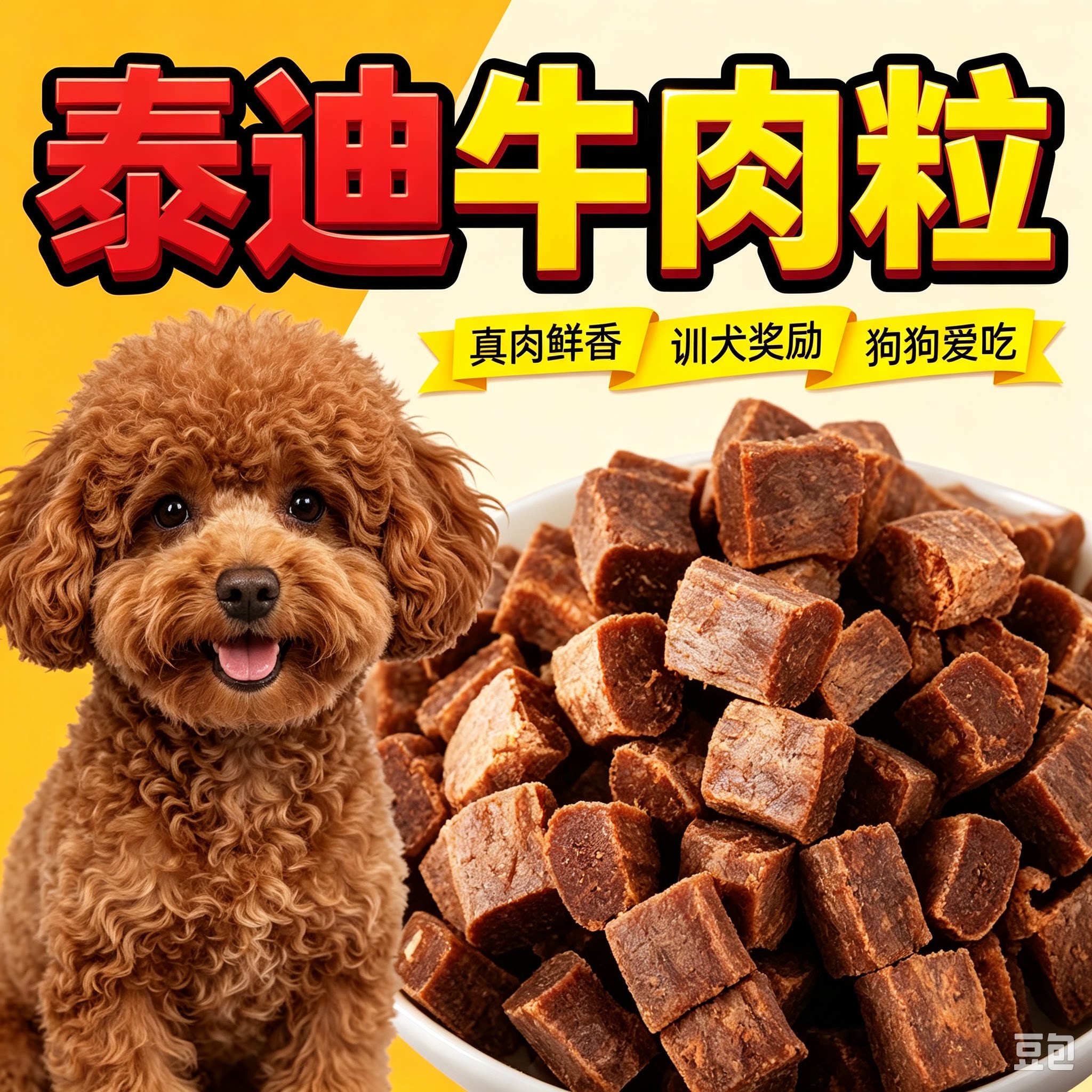 泰迪犬牛肉粒零食贵宾犬幼犬成犬吃的训练奖励狗狗生日灰泰迪白黑
