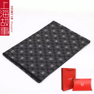 上海故事桑蚕丝围巾男秋冬季保暖轻薄时尚围巾流苏百搭礼盒包装