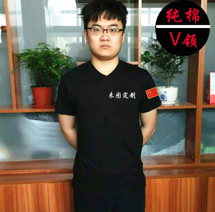 纯棉圆领v领短袖半袖衣服作训练特种兵战术背心军迷作训t恤衫