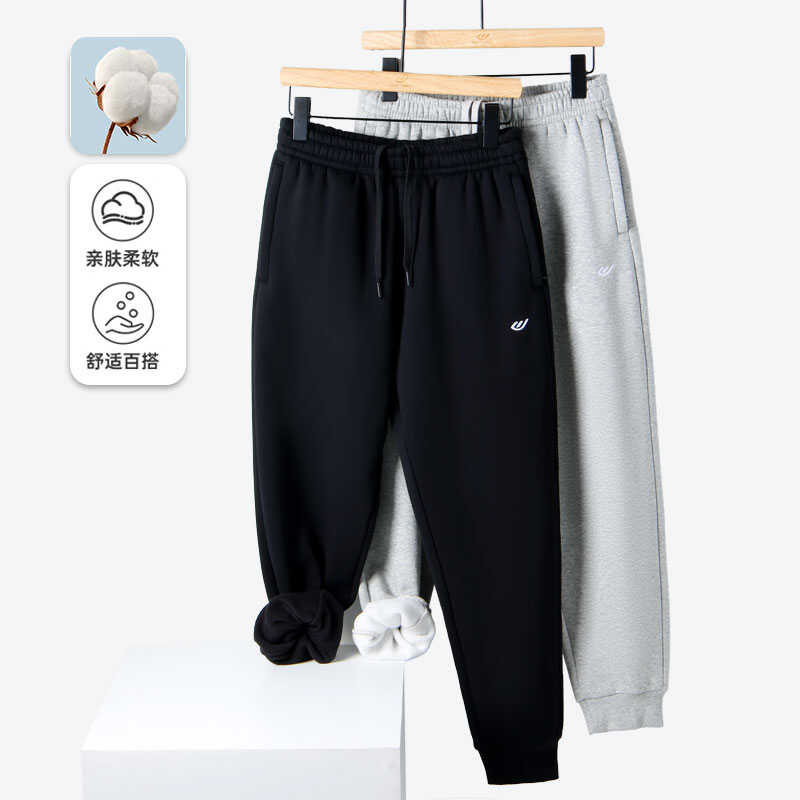 冬季加绒运动裤子训练跑步青少年休闲卫裤男卫裤加厚舒适保暖秋冬