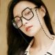 刘宁宇倪妮同款 眼镜链墨镜挂链口罩挂脖女钛钢不掉色玫瑰金黑色