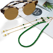 眼镜链复古 不褪色 天然珍珠眼镜绳女巴洛克美国14K包金挂脖明星款