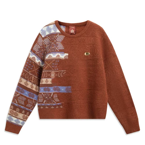 李宁编织衫女子2025冬季新款保暖宽松舒适套头无帽毛衣AMBV390