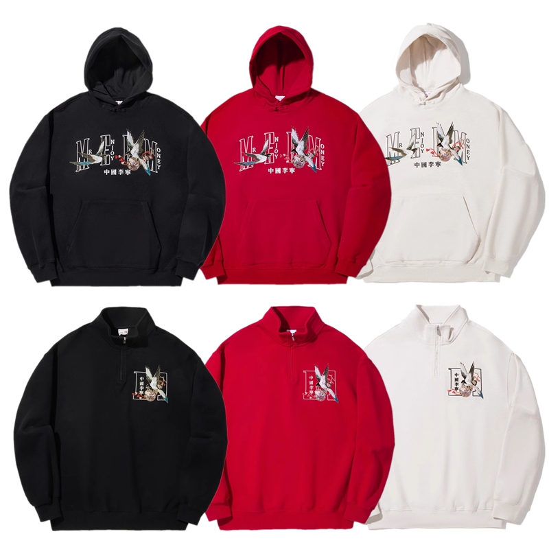 中国李宁日进斗金卫衣男女同款2025蛇年红色上衣AWDV759/765/768