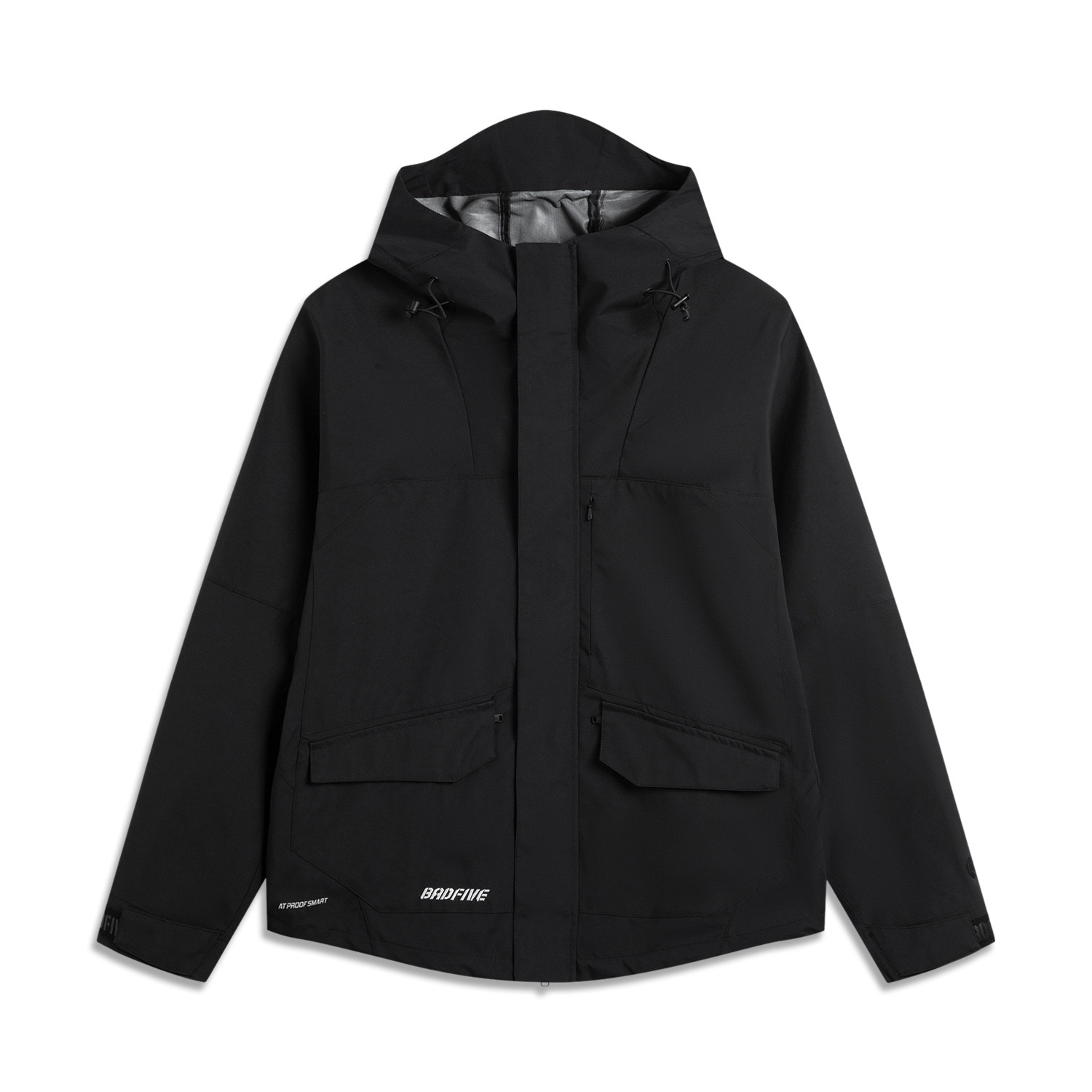 李宁反伍BADFIVE男子防泼水简约百搭宽松连帽运动风衣AFDU493