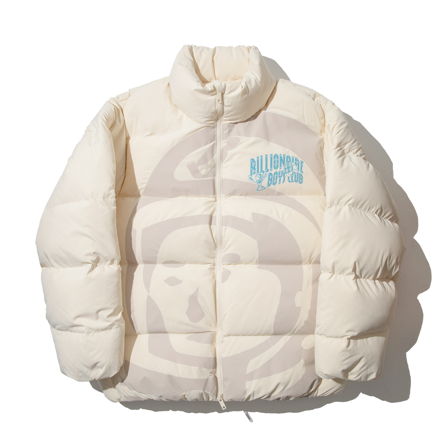 李宁BBC联名系列男子2024新款休闲印花立领保暖宽松羽绒服AYMU673