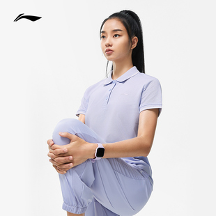健身舒适耐洗翻领运动服APLT114 李宁短袖 POLO衫 女士2023秋季 新款