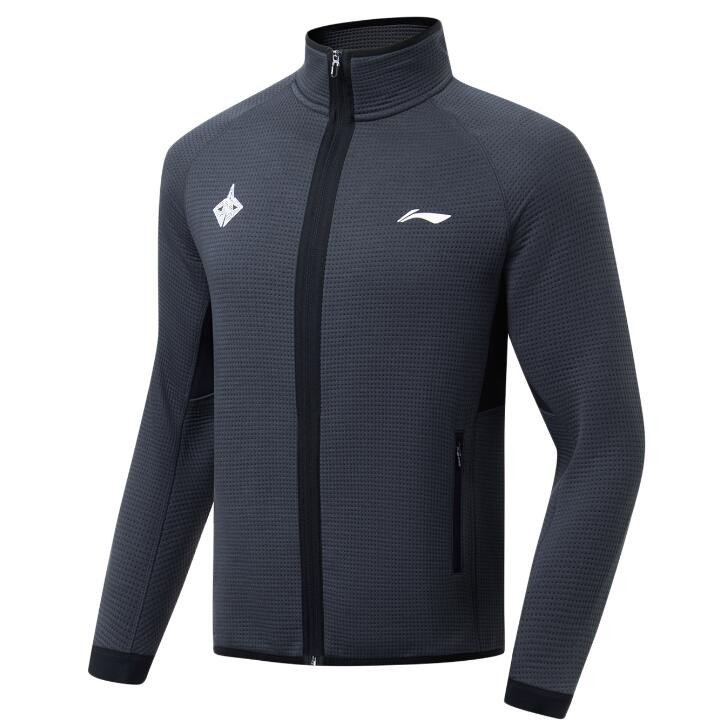 李宁外套男2023春季新款巴特勒篮球系列开衫立领运动卫衣AWDT097