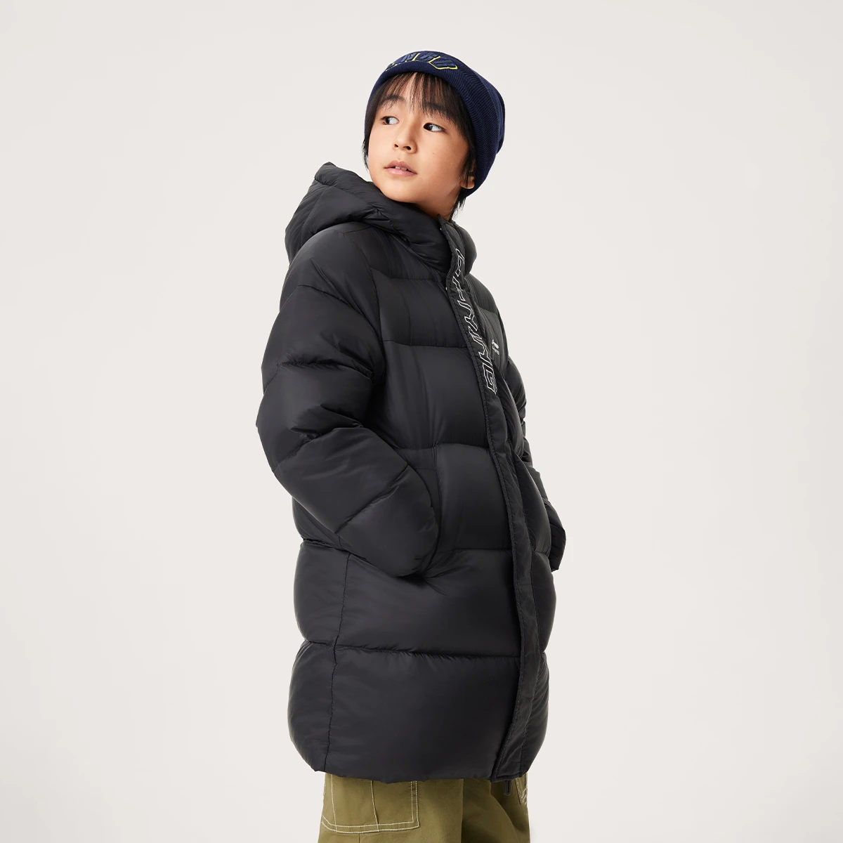 李宁男女小大童防泼水保暖宽松85%鸭绒中羽绒服YYMV257-1