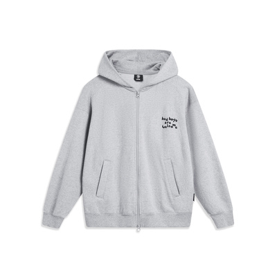 李宁外套男运动卫衣2023冬季新款防风男士开衫连帽外套AWDT869LL